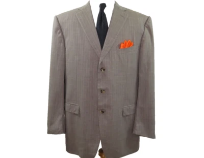 Chaqueta Blazer Abrigo Deportivo Ermenegildo Zegna Su Misura Hombres Lana Marrón Rayas 48 L Foto 1 de 4