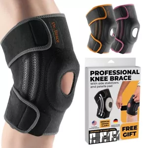 Professional Knee Brace with Side Stabilizers & Patella Gel Pads Size Large NIB - Picture 1 of 4