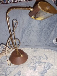 Brass Adjustable Piano Lamp Bankers Table Desk Light MCM vintage Musical note - Picture 1 of 8