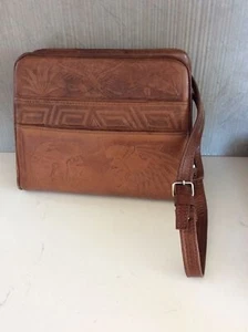Vintage 60s 70s handbag Mexico Aztec Gods Mayan boho Ideal Zipper - Picture 1 of 9