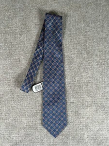 Cravatta Portacravatte - The Windsor Collection Blu Rosso 100% Seta Cravatta - Foto 1 di 6