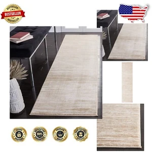 Contemporary 2'2" x 18' Ombre Runner Rug - Soft Creme Design, Easy Maintenance - Picture 1 of 10