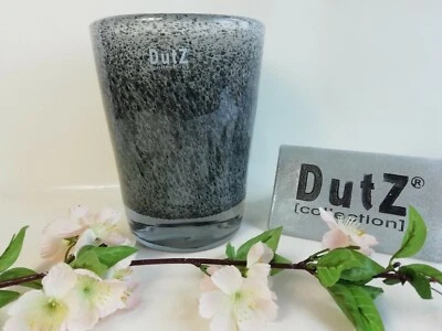 Dutz Collection Vase Conic 18 cm Glas New Grey bubbles rund glasvase konisch - Bild 1 von 4