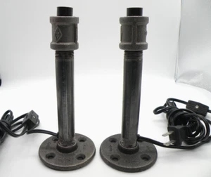 Industrial Steampunk Decor metal pipe novelty LAMP SET (Bulbs NOT included) 7" - Picture 1 of 7