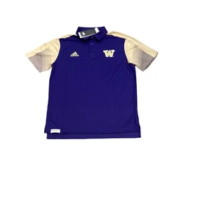 NEW NWT Washington Huskies Adidas Men's Primeblue Polo Shirt XXL 2XL - Picture 1 of 2