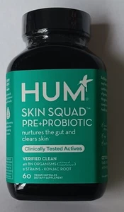 HUM Beauty Starts From Within Skin Squad Pre+Probiotic 60 Capsules Exp 05/26 - Picture 1 of 3