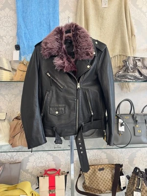 Chaqueta de cuero forrada de piel 7 for all Mankind - Talla L Foto 1 de 4