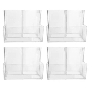  4 Pcs Pencil Holder for Desk 3 Compartments Organizer Makeup Brush - Picture 1 of 16