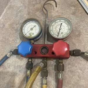 Vintage Manifold Gauges With Hoses - Picture 1 of 6