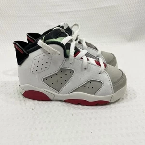 Nike Air Jordan 6 Hare Toddler Size 8c TD 384667-062 white red gray boys kids - Picture 1 of 9