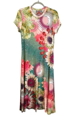 Vestido Johnny Was The Janie Favorite Manga Gorra Mediano M Luna Floral Camiseta Foto 1 de 4