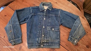 Early Foremost Type 1 Denim Buckle Back Jacket Distressed Selvedge J C Penny's - Picture 1 of 22