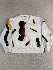 Sudadera para mujer Acne Studios M blanca Roni SS18 adornada con lentejuelas cuello redondo - Imagen 1 de 11