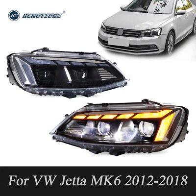 HC LED Headlights For Sagitar Vento Back Rear Lamp 2012-2018 Animation DRL - Image 1 of 4