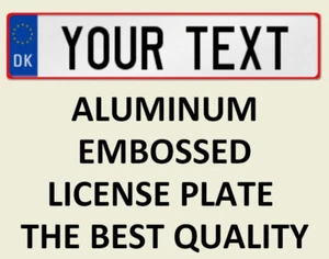 Denmark Danish European Euro License Plate Number Plate Custom Text Customized 1 - Picture 1 of 2