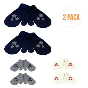 Kids Magic Mittens 2 Pairs Winter Warm Baby Mitten Girls Boys Toddler Gloves - Picture 1 of 8