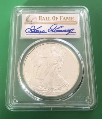 GOOSE GOSSAGE 2008-W SILVER EAGLE PCGS PR70DCAM AUTO BASEBALL HALL OF FAME NYY - Image 1 of 3