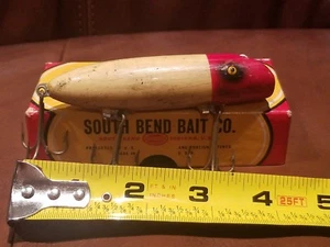 South Bend Better Bass Oreno Old Wood Fishing Lure Box Lid 73 Vintage Fish - Picture 1 of 7