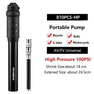 ROCKBROS Portable Bicycle Bike Hand Ball Tyre Pump 100PSI Cycling Air Inflator - Picture 1 of 6