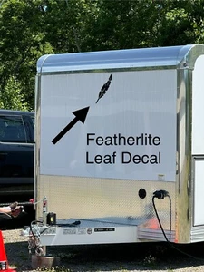 Featherlite Aluminum Trailer Leaf Logo Decal Black 18” Replacement Sticker - Picture 1 of 1