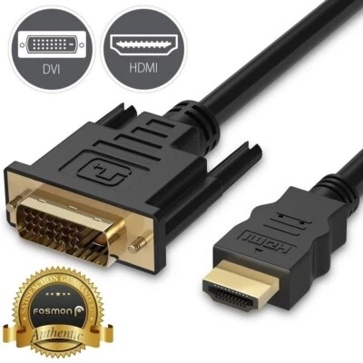 6FT HDMI to DVI D 24+1 Male Gold Adapter Cable HDTV Projector Laptop Cord Plug - Image 1 of 4
