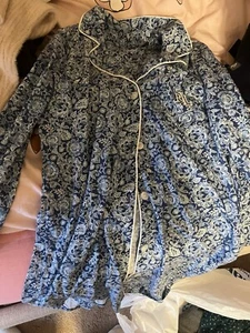 New Women Polo Ralph Lauren Pajama Sleep Shirt Long Blue New W Tag Front Button - Picture 1 of 7