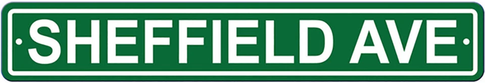 Sheffield Avenue ​Street Sign Plastic 4" X 24" - Image 1 of 1