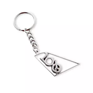 333369 QANTAS AUSTRALIA SILVER CELEBRATING 100 YEARS CUT OUT KEYRING KEY RING - Foto 1 di 1