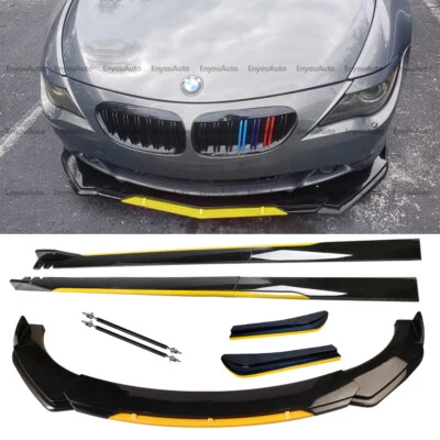 For BMW 118i 120i 128i Series Front Bumper Lip Spoiler 86" Side Skirt Yellow Foto 1 de 4