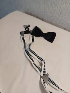 Suspenders And Bow Tie With Tags Mens Adjustable - Picture 1 of 13