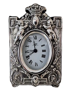 RADDI Orologio Putti con sveglia in argento 925 lavorazione Fiorentina - Imagen 1 de 11