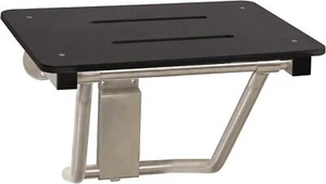 22" x 15" Black Folding Wall Mount Shower Seat Bench, ADA Compliant - Picture 1 of 7