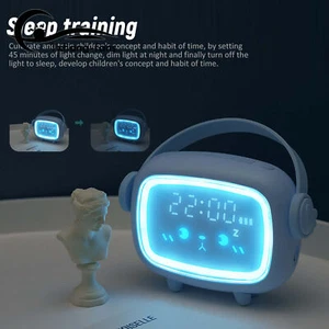 Kids Night Light Alarm Clock Bedroom Night Sleeping Lamp Children Sleep A2TF - Picture 1 of 23