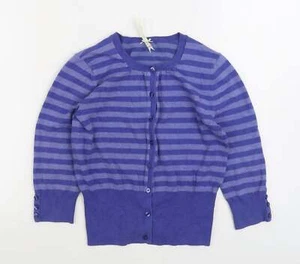 Debenhams Womens Blue Round Neck Cotton Blend Cardigan Size 10 - Picture 1 of 12