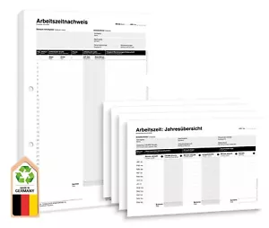Frank Paperman® | Set 50x Arbeitszeiterfassung als Block + 4x Jahresübersichten - Bild 1 von 28