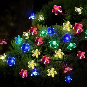 Solar String Lights Flower Garden Lights Outdoor Waterproof Yard Porch Christmas - Picture 1 of 55