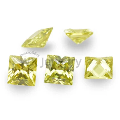 50 шт. 2x2-12x12 мм квадратной формы оливковый желтый россыпью кубический цирконий фианит оптом - Изображение 1 из 4