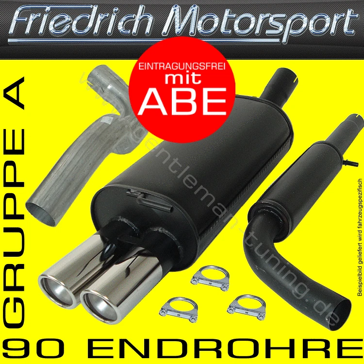 FRIEDRICH MOTORSPORT ANLAGE AUSPUFF für Audi 80 90 + Cabrio 89 1.8l 1.9l D 2.0l - Bild 1 von 1