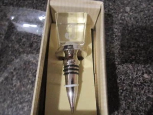 Cypress Home Monogram Initial J Glass & Stainless Wine Bottle Stopper - Picture 1 of 6