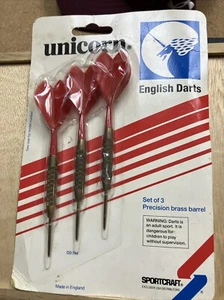 VTG UNICORN Set Of 3 Brass Barrel Steel tip English Darts Sportcraft England - Picture 1 of 6