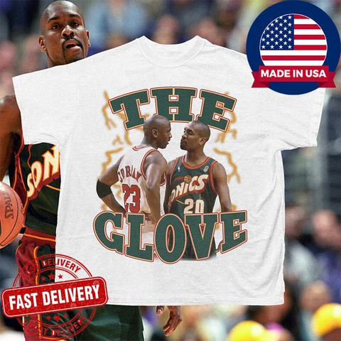 Gary Payton The Glove 1996 NBA Finals Battle Vintage T-Shirt Cover