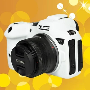 White Soft Silicone Rubber Camera Case Protector Cover For Canon R7 Housing Skin - Picture 1 of 5