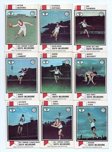 1974 Scanlens FULL Team Set - SOUTH MELBOURNE - 10 Cards - Picture 1 of 4