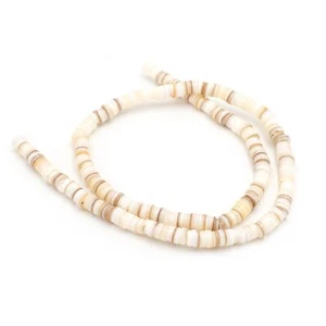 Vintageparts DIY Heishi Perlen aus Muscheln in naturfarben 5x2mm 1 Strang  - Bild 1 von 5