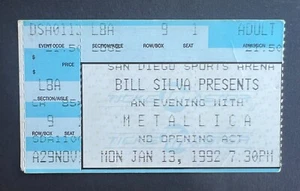 1992 Metallica Konzert Ticket Stub 13.01.92 Wherever We May Roam - San Diego, ca. - Bild 1 von 2