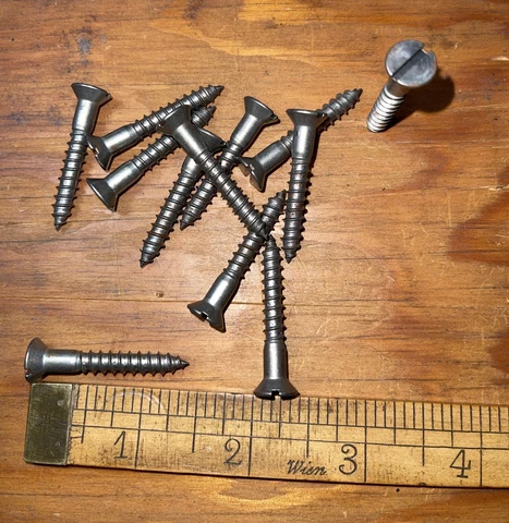 12 x 1-1/2 Wood Screws Flat Head Slotted Head Bright Steel Free Shipping Cover