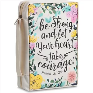 Compact 7" x 10" Floral Bible Organizer - Stylish Carrying Case for Travel - Picture 1 of 11