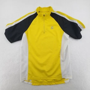 Cannondale Mens Cycling Jersey Bike 3 Back Pockets Yellow Black White Size M - Picture 1 of 11