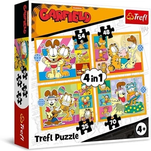 Trefl 4 in 1 Jigsaw Puzzle Pieces 4+ Kids Garfield Loves Lasagna - Picture 1 of 5
