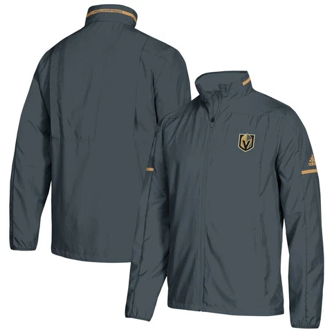 Men's Vegas Golden Knights adidas Gray Rink Full-Zip Jacket Cover